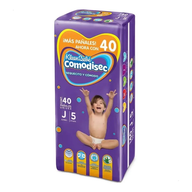 Pañales Kleenbebé Comodisec Etapa 5 Unisex 40 Piezas