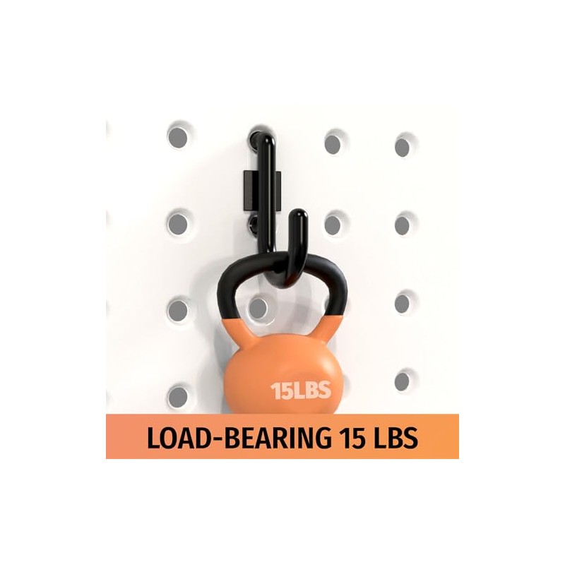 HUHOLE 100 Pack Pegboard Plastic Hooks – J Shape Peg