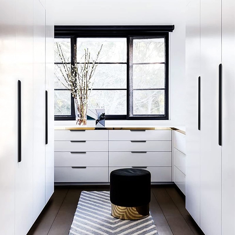 Satanga Edge Black Finger Pulls for cabinets Kitchen Invisible Hardware