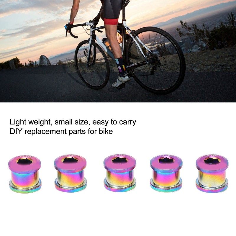 5Pcs 6.5mm Bike Single Chainring Screw Titanium Alloy Rust Protection