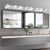 52\" Modern Chrome 8-Light LED Vanity Light Square Acrylic Lampshades
