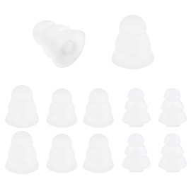 ALXCD Triple Flange Ear Tips, 6 Pairs S/M/L Sizes Triple Three Flange Noise Isolate Silicone Replacementl Cushion Earbuds Tips with 4mm Connector Hole, Fit for Most in Ear Earbuds, S/M/L White