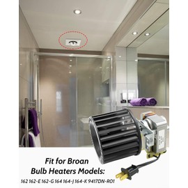 𝟮𝟬𝟮5 𝙐𝙥𝙜𝙧𝙖𝙙𝙚𝙙 S97009796 Fan Blower Motor Assembly for Broan Bulb Heater Bathroom 162 and 164 E, G, J, K, L, M Replace 97009796 S97009796B 99080351