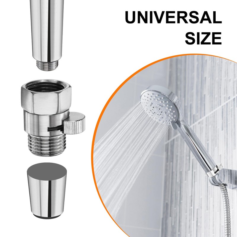 sourcing map Brass Chrome Shower Head Shut Off Valve, G1/2"