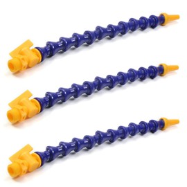 Utoolmart Flexible Coolant Pipe, G1/4 Thread Round Nozzle Coolant Pipe Hose, 12" Length Adjustable Flexible Cooling Tube with Valve, for Lathe Hydraulic Machinery and Water Cooling System, 3 Pcs