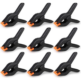 9-Pack Background Clamps for PhotoStudio - 4.5 inches Muslin Backdrop Spring Clamp 11.4 Centimeters Heavy Duty Clip for Photography Backgrounds Tarpaulin Woodworking