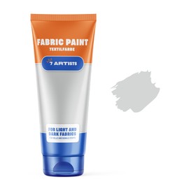 7 Artists Fabric Paints, Fabric Paints, Textile Paint, Silver Acrylic Paint, Water-based Bottle, 60 ml, Textile Paint, Machine Washable After Fixation, High Opaque for Dark Fabrics, Opaque White