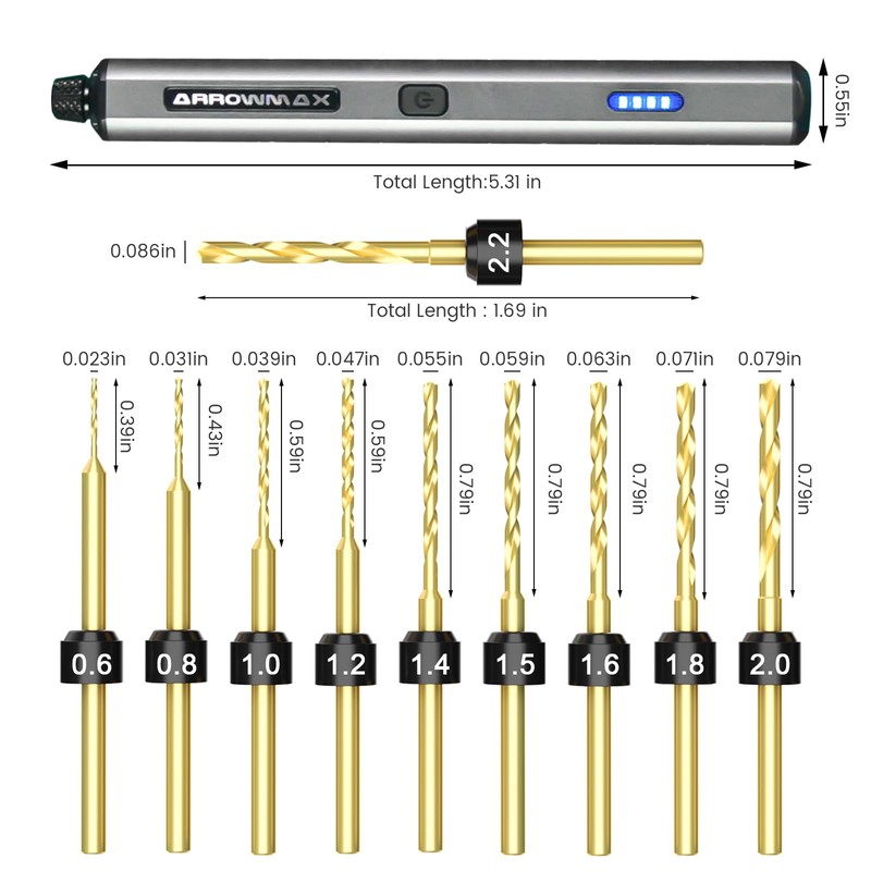 AM ARROWMAX Mini Electric Drill Pen, 13 in 1 with