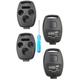 HERKIOCIO Replacement Key Fob Shell Case Fit for Honda Accord Civic Ex Pilot Fit Keyless Entry Remote Key Housing with Screwdriver (3+1Button 2pcs)