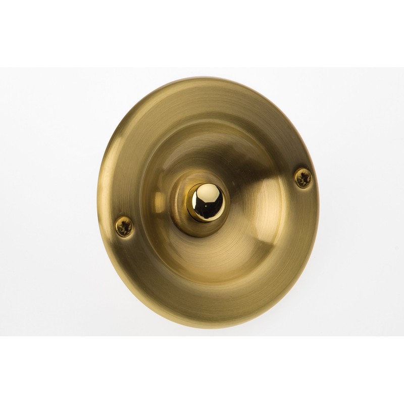 HUBER Flush-Mounted Bell Push Button 1-Way Brass Round Door Bell