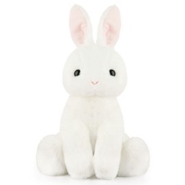 WEIGEDU Adorable Bunny Stuffed Animals, Soft Bunny Rabbit Plush Toy for Kids Boys Girls Babies Birthday Easter Christmas Bedtime Gift, 17.3" White & Pink