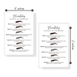 Lashicorn Eyebrow Microblading Stages of Healing Postcards |30 Pack | Size 4 x 6 inches Postcard | Micropigmentationologist | Permanent Makeup Artist | White Card Design