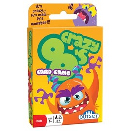 Outset Media Crazy 8's Card Game - The Classic Game of Monstrous Mayhem - Contains 36 Over-Sized Cards for 2 to 4 Players Ages 4 and up