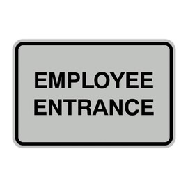 Signs ByLITA Classic Framed Employee Entrance Sign (Lt Gray) - Large