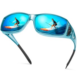 Peekaco Polarized Sunglasses Fit Over Glasses for Women Men with UV400 Protection Over Wrap Around Sun Glasses