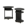 Furinno JAYA Simple Design Oval End Table Set of 2,