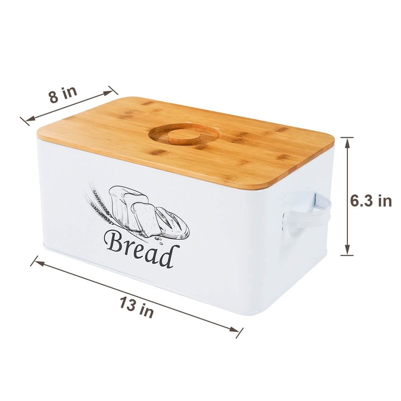 SOTECH Bread Box with Cutting Board and Handle Bread Holder