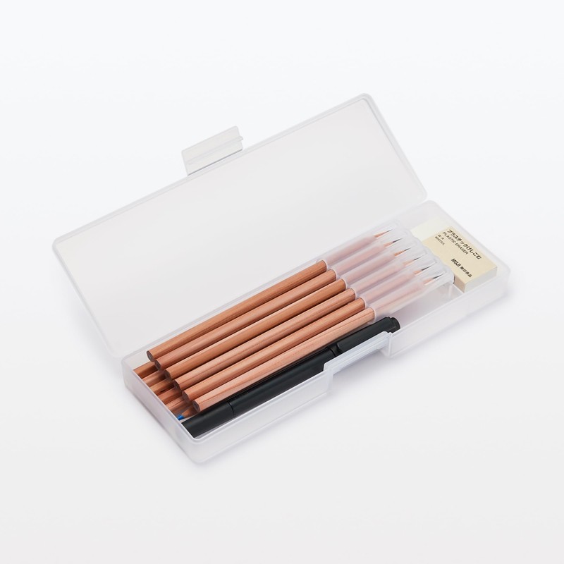 MUJI 44903148 Polypropylene Pencil Case, Approx. Width 8.9 x Depth