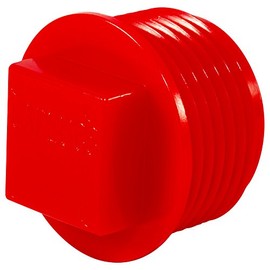 Caplugs 99191154 Plastic Threaded Plug for Pipe Fittings. P-48, PE-HD, to Plug Thread Size 1/2 NPT", Red (Pack of 500)