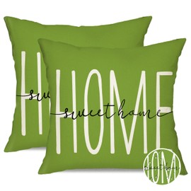 JXZYGMD Outdoor Pillow Covers 18x18 Inch Set of 2 Home Sweet Home Decor Green Farmhouse Summer Outdoor Waterproof Pillow Covers Decor for Patio Funiture Garden Sofa Couch