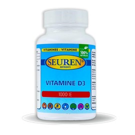 Seuren Nutrients Vitamin D3 1000 I, 200 tablets, high dose, for bones, teeth and immune system, annual supply