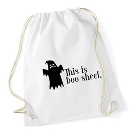 Hippowarehouse this is boo sheet Drawstring Cotton School Gym Bag 37cm x 46cm, 12 litres