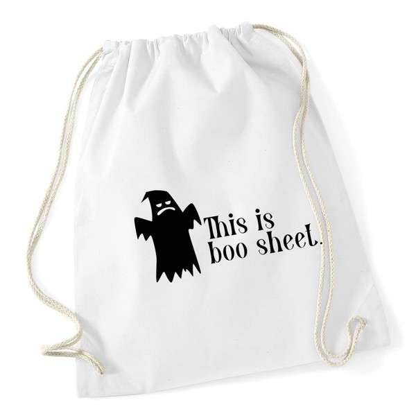 Hippowarehouse this is boo sheet Drawstring Cotton School Gym Bag