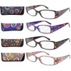 Eyekepper 4-Pack Beautiful Colors Spring Hinge Rectangular Reading Glasses +1.00