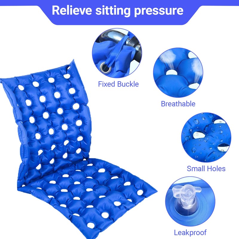 MESINURS Bedridden Air Inflatable Seat Cushion with Full Back for