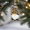 Wooden Cheetah Print Gnome Ornament