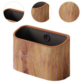 Ｂｅｓｇａ Desk Mini Trash Can Countertop Wastebasket Container Small Garbage Can Desktop Waste Basket Trash Bin for Bathroom Bedroom, Wood Color