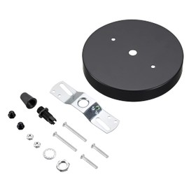 Aspen Creative 21512-11, Contemporary Chandelier & Light Fixture Canopy Kit, Matte Black, 5-1/8" Diameter, 7/16" Center Hole