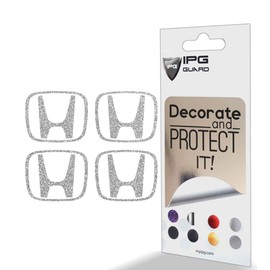IPG Compatible with Civic Accord CRV VTEC Si Logo Center Cap Overlay Wheel Tire Decals Inner or Outer Stickers (Center Cap:2.25") (4 Units) Personalize Your Vehicle (Inner Logo, White Glitter)
