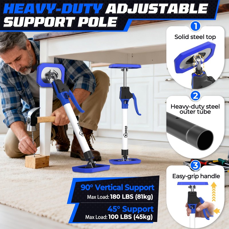 XINQIAO Third Hand Tool Support System, Premium Steel Telescoping Pole