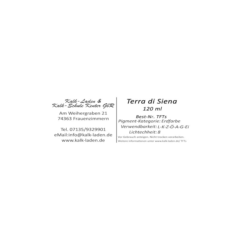 Terra di Siena Colour Pigment 120 ml in Cup Earth