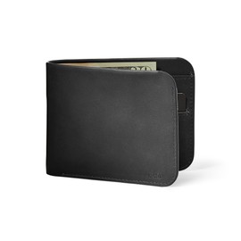 Distil Union Norm Bifold | Full-grain Leather Minimalist Traditonal Bifold Wallet | Interior Pull-Tab Pockets, RFID Shielding (Black)