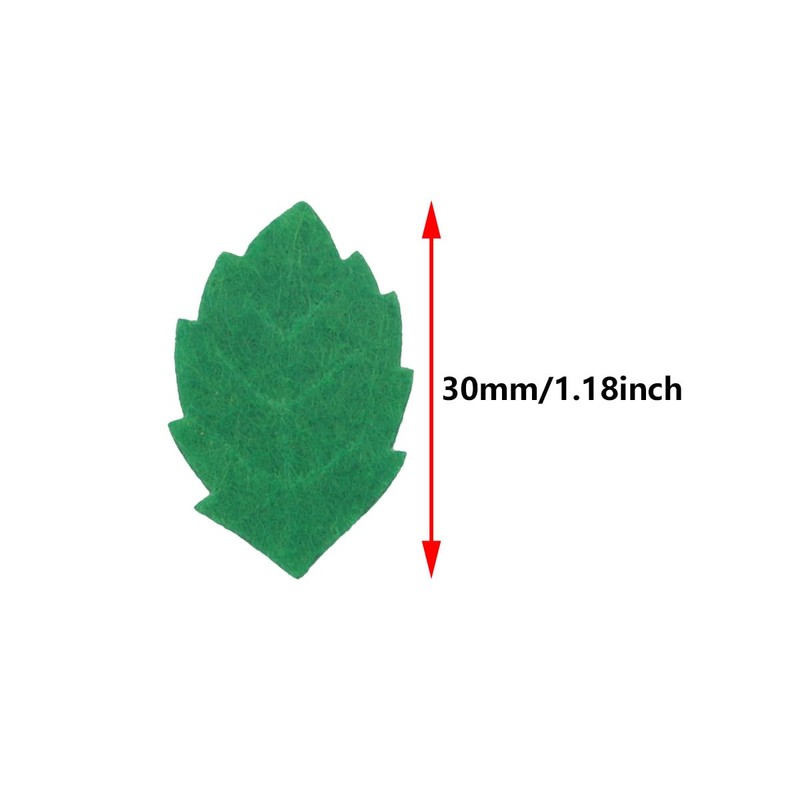 JianLing 100PCS Green Artificial Decorative Plant Leaves 3cm Fabric DIY