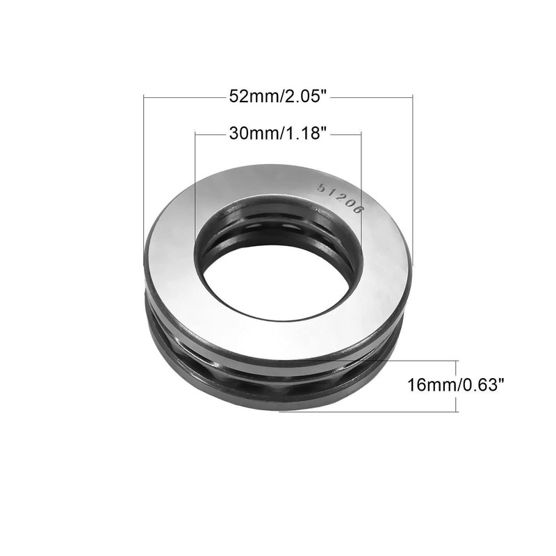 DEEG 2 PCS 51206 Thrust Ball Bearing 30x52x16mm High Temperature