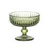 WAIT FLY Vintage Embossed Stripe Glass Dessert Bowl, Footed Trifle