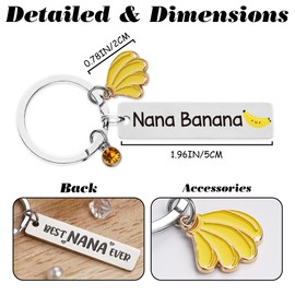 Grandma Nana Gifts from Grandkids Keychain - Funny Nana Birthday Gift Keychains with Banana Pendant for Grandmother, Best Gigi Gifts from Granddaughter Grandson Mothers Day