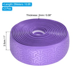 PATIKIL 6.6ft Racket Overgrip, 2 Pack PU Lengthen Grip Tape Non-Slip Absorb Sweat for Tennis Badminton Fishing Rod, Purple