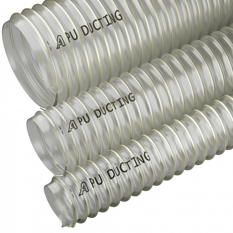 50mm Diameter Flexible Polyurethane Ducting Dust & Fume Extraction, Woodworking