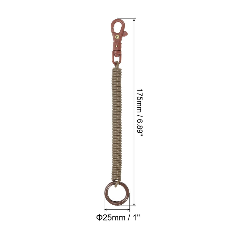 [PATIKIL] Retractor Bull Coil Spring Key Chain 2pcs Anti-lost Key