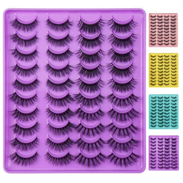 MAANGE Pestañas Postizas Mixtas 20 Pares Naturales 3D Faux Mink