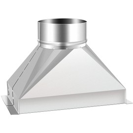 4-Inch Diameter Galvanized Transition, 3 1/4-Inch x 10-Inch to 4-Inch Rectangular to Round Duct Galvanized Round Transition for Connecting HVAC Duct Pipe Fittings (4 inch)