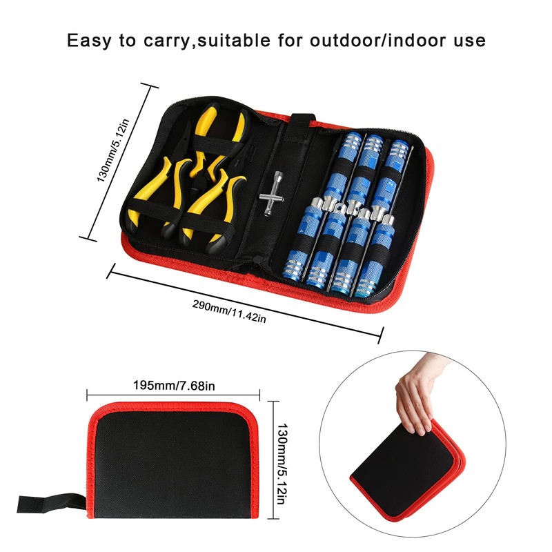 12 Pcs Remote Control Car Tool Set (Hex, Phillips, Flat),