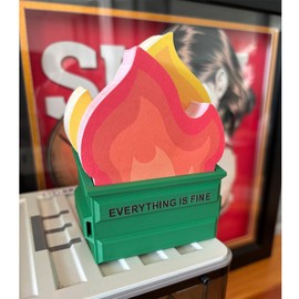 Garbage Can Fire Sticky Notes Office Supplies Fire Notepads Desk Accessories Funny White Elephant Gifts for Coworker Boss Teacher Women Men Adult 300 Sheets