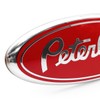 1PC Custom Red and Silver 9inch Oval Emblem Fit for