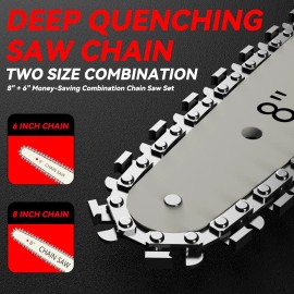 Demima Mini Chainsaw for Miwaukee M18 Battery, 8-Inch and 6-Inch 2-IN-1 Cordless Ele...