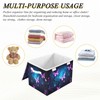 YETTASBIN Purple Blue Butterfly Storage Basket with Lid and Handles,